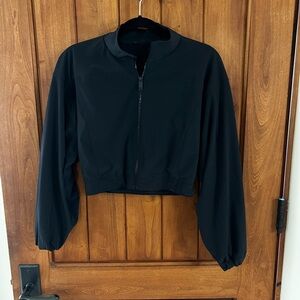 ALO Yoga Black Cropped Jacket Clubhouse